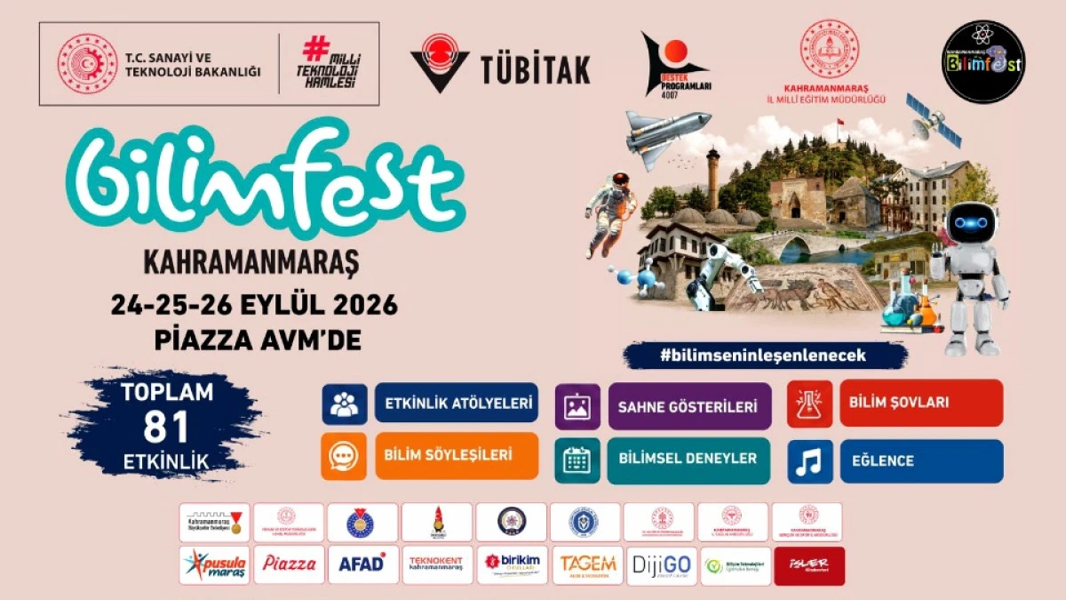 BİLİMFEST Kahramanmaraş Başlıyor