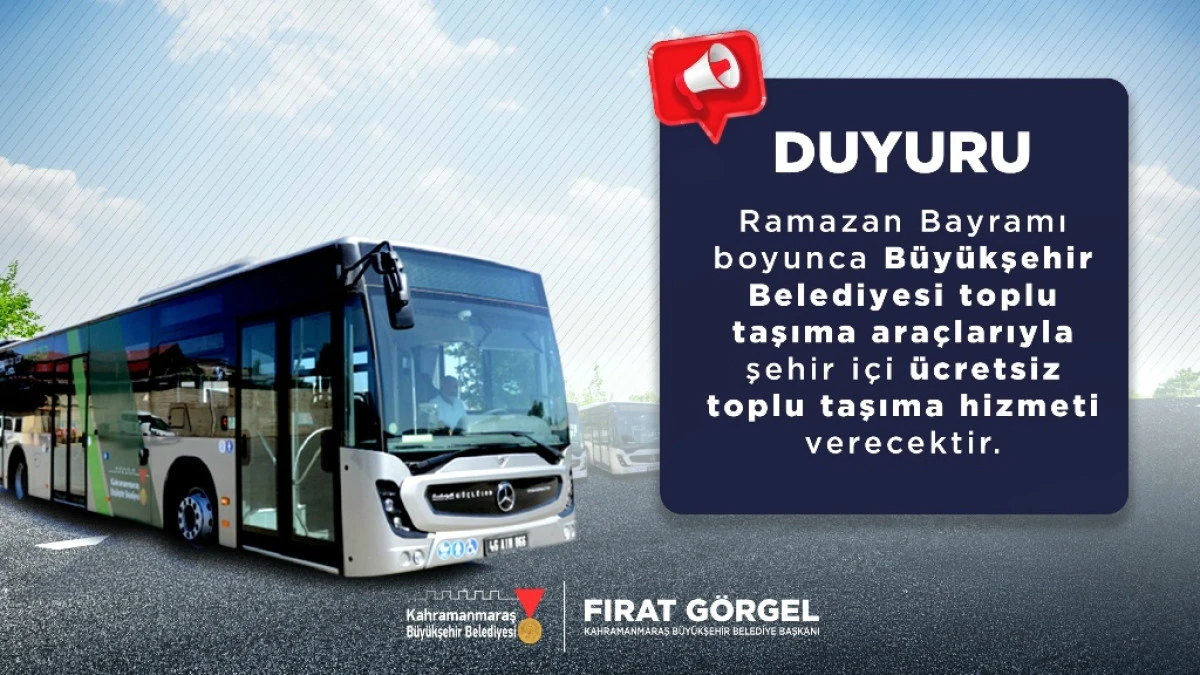 B&uuml;y&uuml;kşehir&rsquo;den Bayramda &Uuml;cretsiz Ulaşım