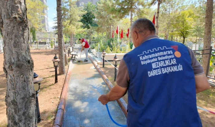 B&uuml;y&uuml;kşehir&rsquo;den Elbistan&rsquo;daki Mezarlıklara Titiz Bakım