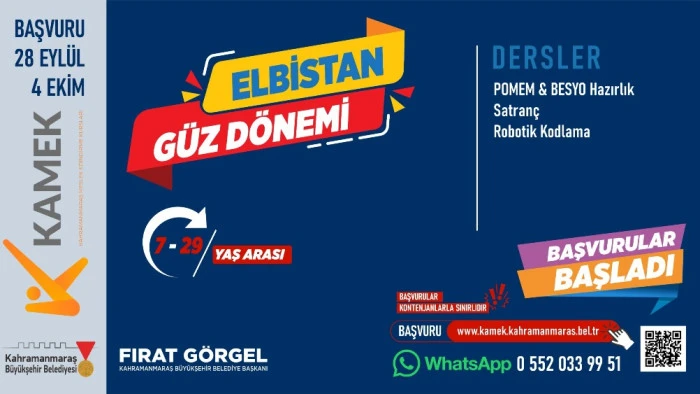 Elbistan, Andırın, &Ccedil;ağlayancerit ve Ekin&ouml;z&uuml;&rsquo;nde KAMEK Eğitimlerine Başvurular Başladı!