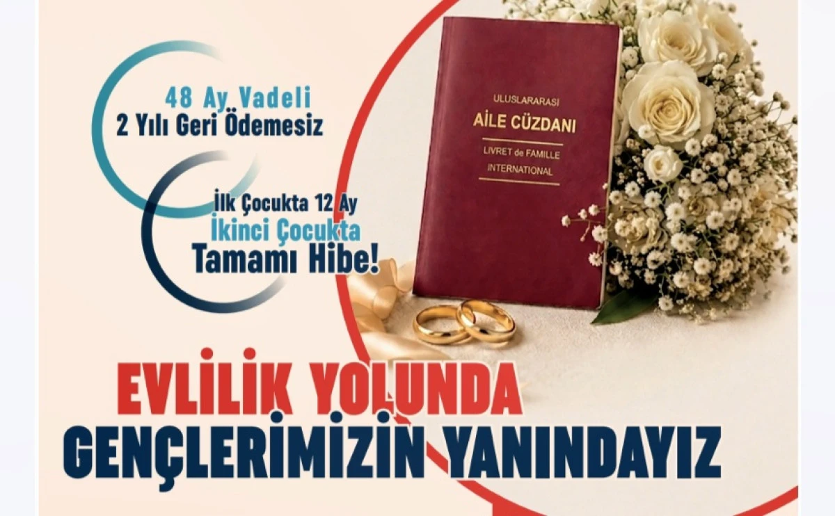 Kahramanamraş&rsquo;ta Evlenecek Gen&ccedil;lere Faizsiz Kredi Desteği Başvuruları Devam Ediyor