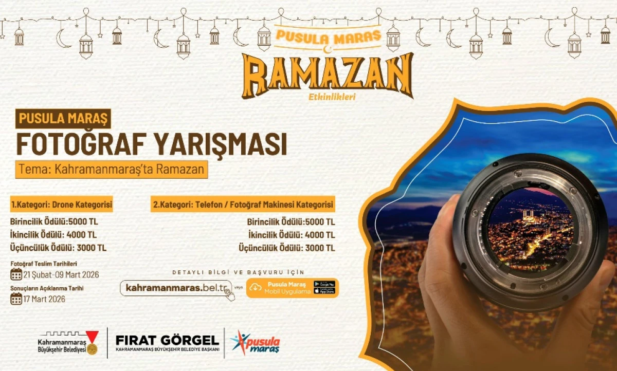 Pusula Maraş&rsquo;tan Gen&ccedil;lere Ramazan Temalı &Ouml;d&uuml;ll&uuml; Fotoğraf Yarışması