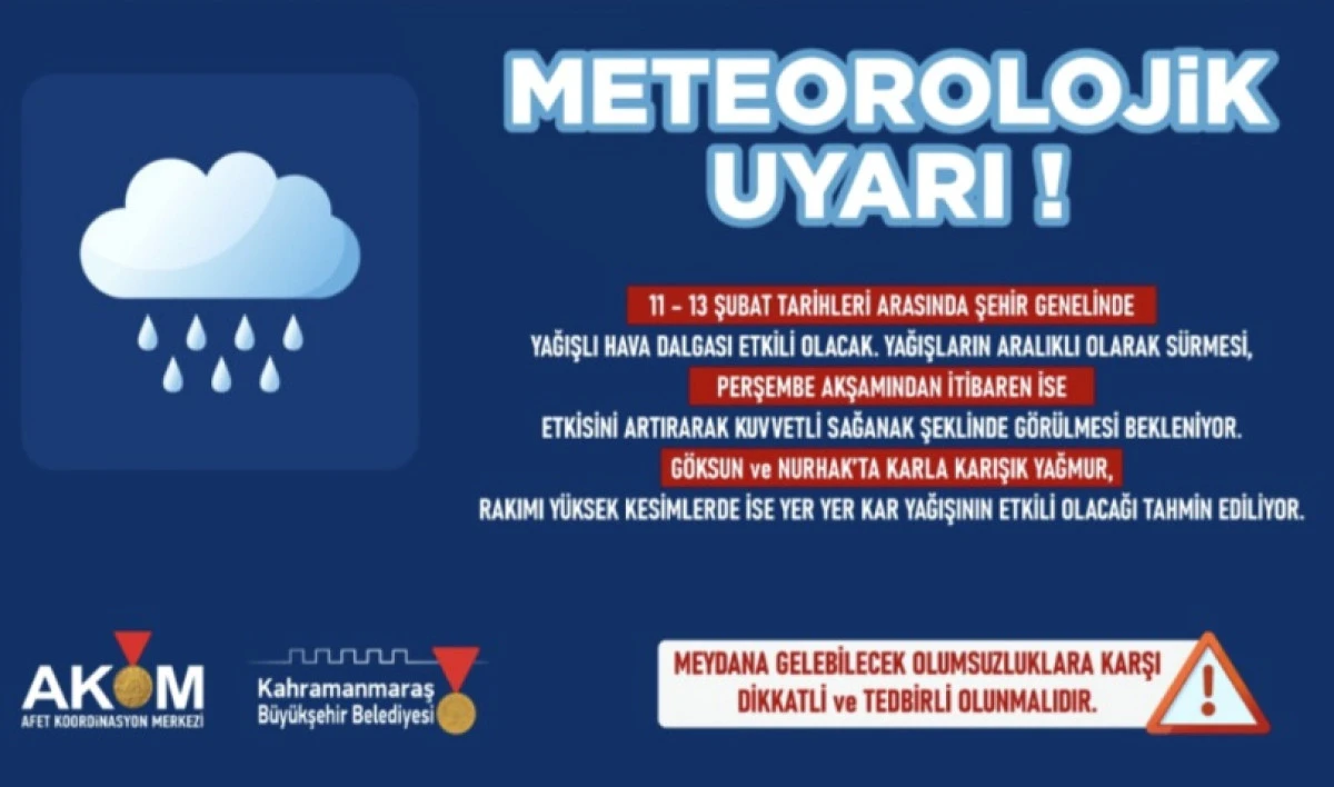 Şehir Genelinde Yağışlı Hava Etkisini S&uuml;rd&uuml;recek!